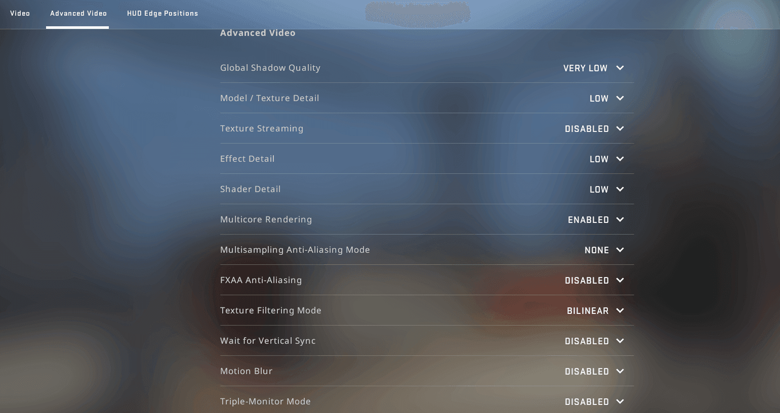 Optimal Counter-Strike Advanced Video Settings