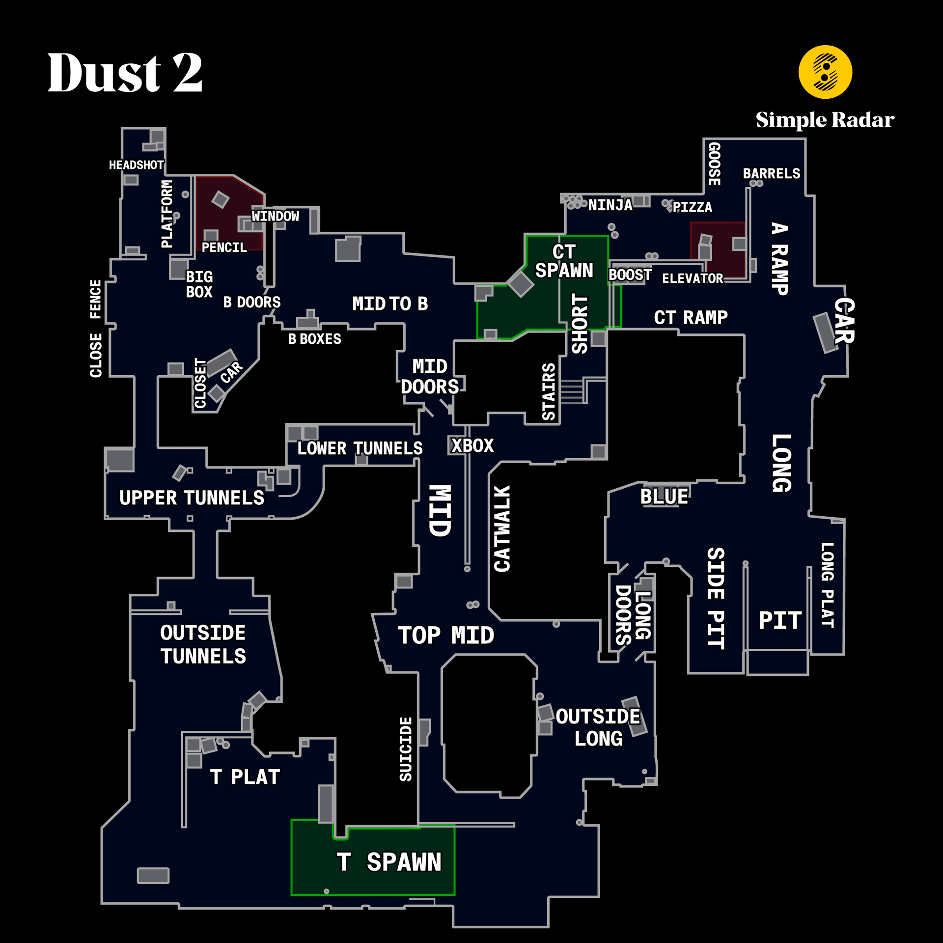 Callouts for the de_inferno map in Counter-Strike: Global Offensive